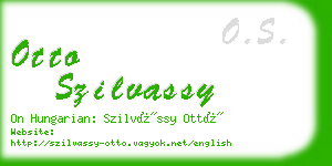 otto szilvassy business card